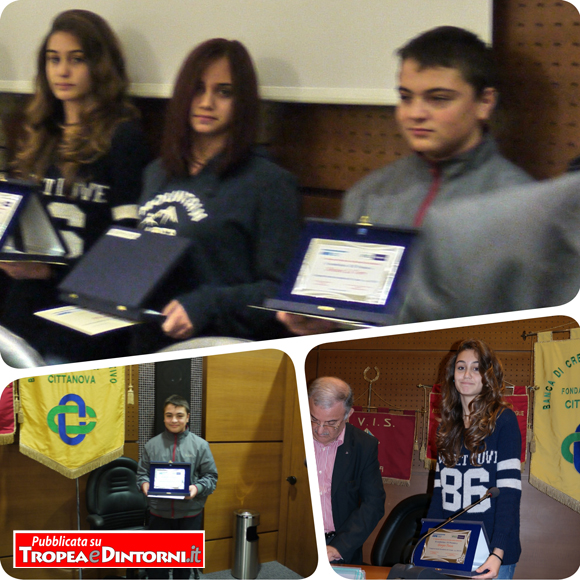 Le foto dei tre premiati della scuola secondaria di I grado  di Tropea, per la borsa di studio di Cittanova 