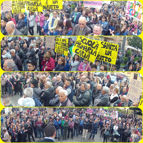 La manifestazione di protesta. Tropea 8 aprile 2016 