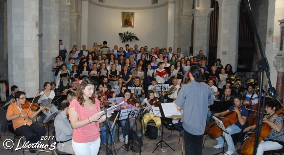 Una delle prove dell’Oratorio Sacro “Francesco Servo di Dio-L’aquila che raggiunse il sole” - foto Libertino