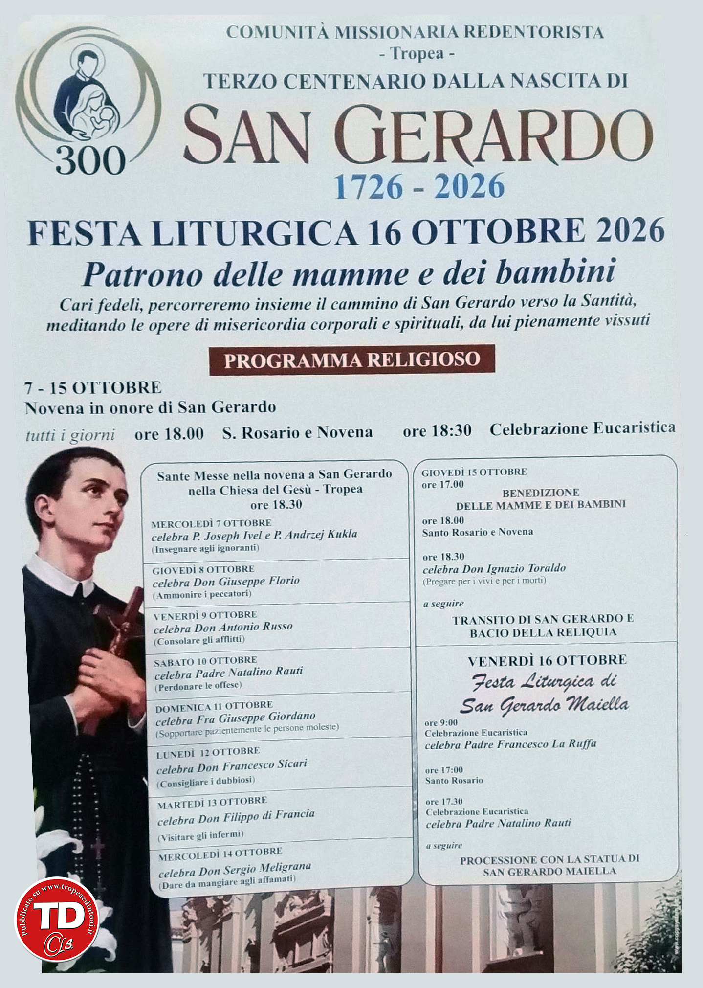 Manifesti & Locandine Tropea San Gerardo 16 10 2026